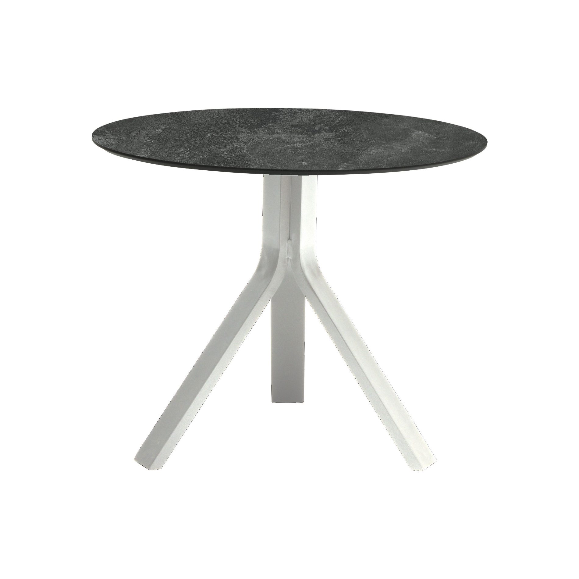 Stern "Freddie" Beistelltisch, Gestell Aluminium weiß, Tischplatte HPL Slate, Ø 65 cm, Höhe 53 cm