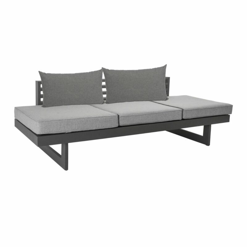 Stern "Holly" Lounge/Liege, Gestell Aluminium anthrazit, Sitzfläche Textil silber, Sitz- und Rückenkissen grau meliert