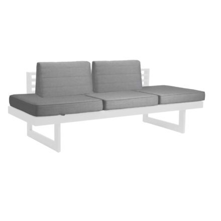 Stern "New Holly Dining" Bank/Liege, Gestell Aluminium weiß, Sitz- und Rückenpolster seidengrau