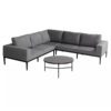 Hartman "Sven" Loungeset 3-tlg. , Alu schwarz, Bezug Sunbrella Mid Grey QuickDry mit Kaffeetisch "Carson"