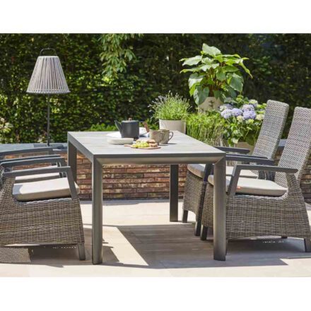 Siena Garden Gartenmöbel-Set mit Dining-Sessel "Corido" und Gartentisch "Silva" 160x90 cm, Aluminium anthrazit matt