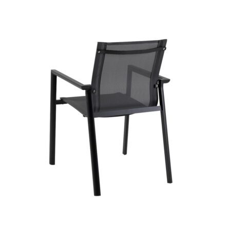 Brafab "Delia" Stapelstuhl, Aluminium schwarz matt, Textilgewebe schwarz