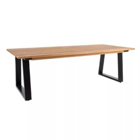 Brafab "Laurion" Gartentisch, Gestell Aluminium schwarz glänzend, Tischplatte Teakholz, 230x100 cm