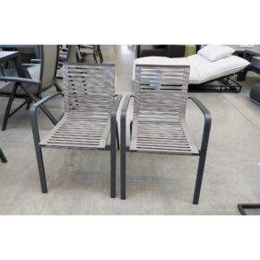 Home Islands "Malaki" Stapelsessel, Gestell Alu charcoal, Rope grey