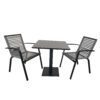 Home Islands Balkonset/Bistroset mit "Malaki" Stapelsessel und "Mahua" Tisch, Gestelle Aluminium charcoal (anthrazit), Sitzfläche Rope grey, Tischplatte HPL grey