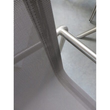 Ploß "Amado" Stapelstuhl, Gestell Edelstahl, Sitzfläche Textilgewebe taupe