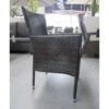 Ploss "Monaco" Stapelsessel, Untergestell Aluminium, Polyrattan-Geflecht anthrazit-grau meliert, Sitzpolster schwarz, Ausstellung Karlsruhe
