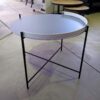 Tray Table "Edge" von Houe, Durchmesser 62 cm, taubenblau/weiß - Ausstellung Karlsruhe