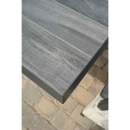 Siena Garden “Sincro“ Ausziehtisch, Gestell Aluminium anthrazit matt, Tischplatte Keramik wood grey (grau), 200/260x100 cm