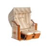 Sonnenpartner Strandkorb "Classic" 2-Sitzer, PVC-Kunststoffgeflecht antik-weiß, Stoff-Dessin: 54
