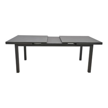 Lesli Living "Baleno" Ausziehtisch 180/240x100 cm, Gestell Aluminium anthrazit, Tischplatte Keramikglas negro