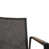 Lesli Living "Tarragona Negro" Stapelstuhl, Gestell Aluminium charcoal, Sitzfläche Textilen schwarz-grau, Armlehnen Teak