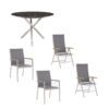 Zebra Gartenmöbel-Set mit Stuhl "One" und Tisch "Mikado", Edelstahl/HPL, Textilen dark platinum