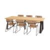 4Seasons Outdoor Gartenmöbel-Set mit Diningsessel "Swing" Rope natur und Tisch "Basso" 240x100 cm