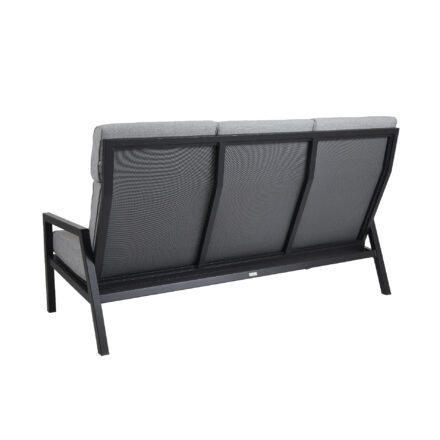 Brafab "Belfort" 3-Sitzer Loungesofa, Gestell Aluminium schwarz, Sitz- und Rückenpolster Olefin grau