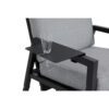 Brafab "Belfort" Loungesessel mit Tablett für Armlehne, Gestell und Tablett Aluminium schwarz, Sitz- und Rückenpolster Olefin grau
