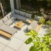 Siena Garden "Alvida" Loungeserie, Gestelle Aluminium matt anthrazit, Polster grau, Ablagen und Tischplatte Teak