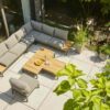Siena Garden "Alvida" Loungeserie, Gestelle Aluminium matt anthrazit, Polster grau, Ablagen und Tischplatten Teak
