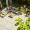 Siena Garden "Alvida" Loungeserie, Gestelle Aluminium matt anthrazit, Polster grau, Ablagen und Tischplatte Teak