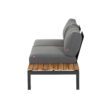 Siena Garden "Alvida" Loungesofa links, Gestell Aluminium matt anthrazit, Polster grau, Ablage Teakholz