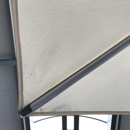 GLATZ "FORTELLO®easy" Sonnenschirm rechteckig, Aluminium natureloxiert, Dessin 150 - Eggshell, Ausstellung Karlsruhe