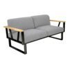 Zebra "Belvedere" 2-Sitzer Loungesofa, Gestell Edelstahl graphite mit Teakholz, Polster Tuva tweed grey (wetterfest), im Original etwas dunkler