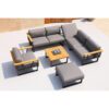 Zebra "Belvedere" Loungeserie, Gestell Edelstahl graphite mit Teakholz, Polster Tuva medium grey (wetterfest)