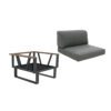 Zebra "Belvedere" Loungesessel, Gestell Edelstahl graphite mit Teakholz, Polster Tuva medium grey (wetterfest)