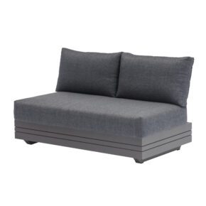 Zebra "Cubo" Lounge 2-Sitzer, Gestell Aluminium graphite, Polster Olefin dark grey
