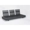 Zebra "Cubo" Lounge 3-Sitzer, Gestell Aluminium graphite, Seiten verstellbar, Rückenlehnen klappbar