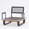 Zebra "Park" Lounge 1-Sitzer, Gestell Aluminium graphite mit Teak, Rope anthrazit, Armlehnen separat erhältlich