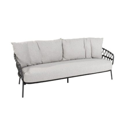 4seasons Outdoor "Calpi" 3er-Loungesofa, Alu anthrazit, Rope anhrazit