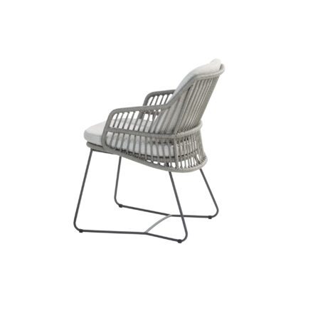 4Seasons Outdoor "Sempre" Diningsessel, Edelstahl anthrazit, Rope silver grey