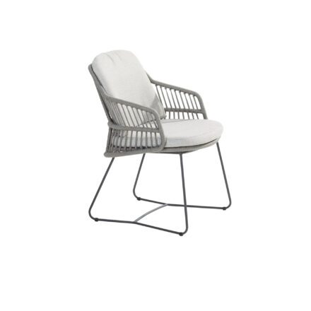 4Seasons Outdoor "Sempre" Diningsessel, Edelstahl anthrazit, Rope silver grey