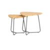 4seasons Outdoor "Verdi" 2er-Tischset, dreieckig, Alu anthrazit, Tischplatte Teak