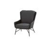 4Seasons Outdoor "Wing" Loungesessel, Gestell Edelstahl anthrazit, Rope platin, Kissen Olefin grau