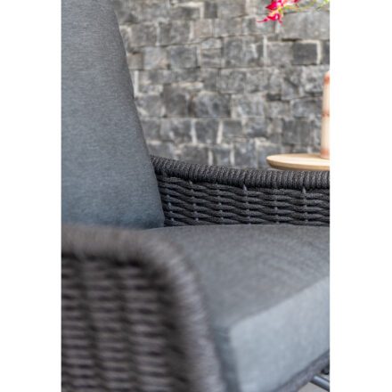 4Seasons Outdoor "Wing" Loungesessel, Gestell Edelstahl anthrazit, Rope platin, Kissen Olefin grau