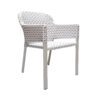 Hartman "Kelly" Diningsessel, Gestell Aluminium royal white, Sitzfläche Polyrattan Moccacino