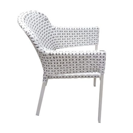 Hartman "Kelly" Diningsessel, Gestell Aluminium royal white, Sitzfläche Polyrattan Moccacino
