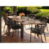 Hartman "Esmee" Gartentisch mit "Cecilia" Diningsessel, Gestell Aluminium schwarz, Sitzfläche Geflecht Schwarz, Tischplatte Teak