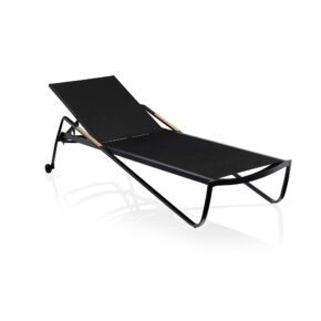 Kettler Diamond Stapelliege, Alu anthrazit, Twitchell® charcoal, Armlehnen Teak