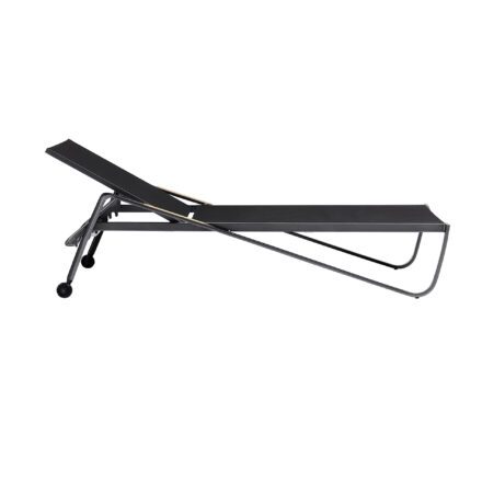 Kettler Diamond Stapelliege, Alu anthrazit, Twitchell® charcoal, Armlehnen Teak