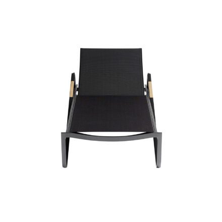 Kettler Diamond Stapelliege, Alu anthrazit, Twitchell® charcoal, Armlehnen Teak