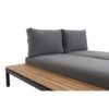 Siena Garden "Alvida" Récamiere links, Gestell Aluminium matt anthrazit, Polster grau, Ablage Teakholz