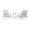 4Seasons Outdoor "Balade" Loungesessel, Edelstahl anthrazit, Rope anthrazit, Outdoorbezug Olefin grau mit Beistelltisch "Verdi"