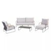 4Seasons Outdoor "Balade" Loungeset 4-tlg., Edelstahl anthrazit, Rope anthrazit, Outdoorbezug Olefin grau mit Loungetisch "Dali"