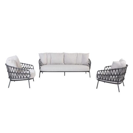 4Seasons Outdoor Loungeset "Calpi", Aluminium anthrazit, Rope anthrazit