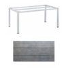 Kettler "Cubic" Tischgestell 160x95 cm, Aluminium silber mit HPL-Platte Grau mit Fräsung