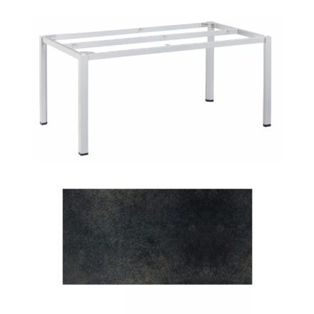 Kettler "Cubic" Tischgestell 160x95 cm, Aluminium silber mit HPL-Platte Titanit anthrazit