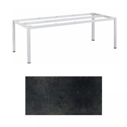 Kettler "Cubic" Tischgestell 220x95 cm, Aluminium silber mit HPL-Platte Titanit anthrazit